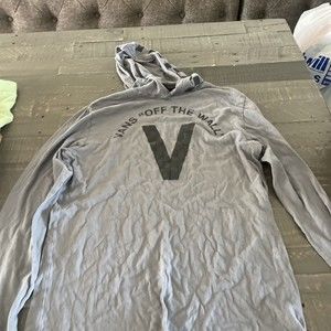 Women's  VANS OFF THE WALL Black Grey HOODIE Hooded Shirt Size Small dc7